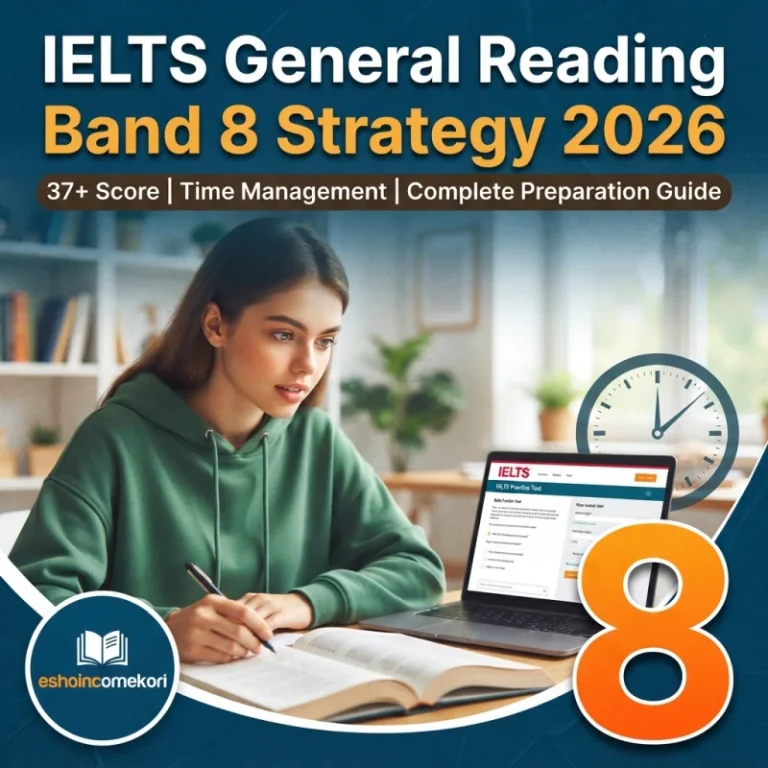 IELTS General Reading Band 8 Strategy 2026 – 37+ Score, Time Management ও Complete Preparation Guide