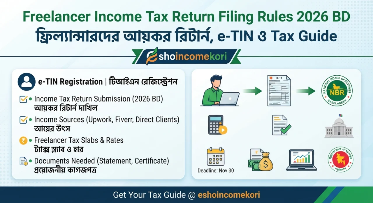 Freelancer Income Tax Return Filing Rules 2026 BD – ফ্রিল্যান্সারদের আয়কর রিটার্ন, e-TIN ও Tax Guide