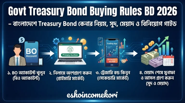 Govt Treasury Bond Buying Rules BD 2026 – বাংলাদেশে Treasury Bond কেনার নিয়ম, সুদ, মেয়াদ ও বিনিয়োগ গাইড