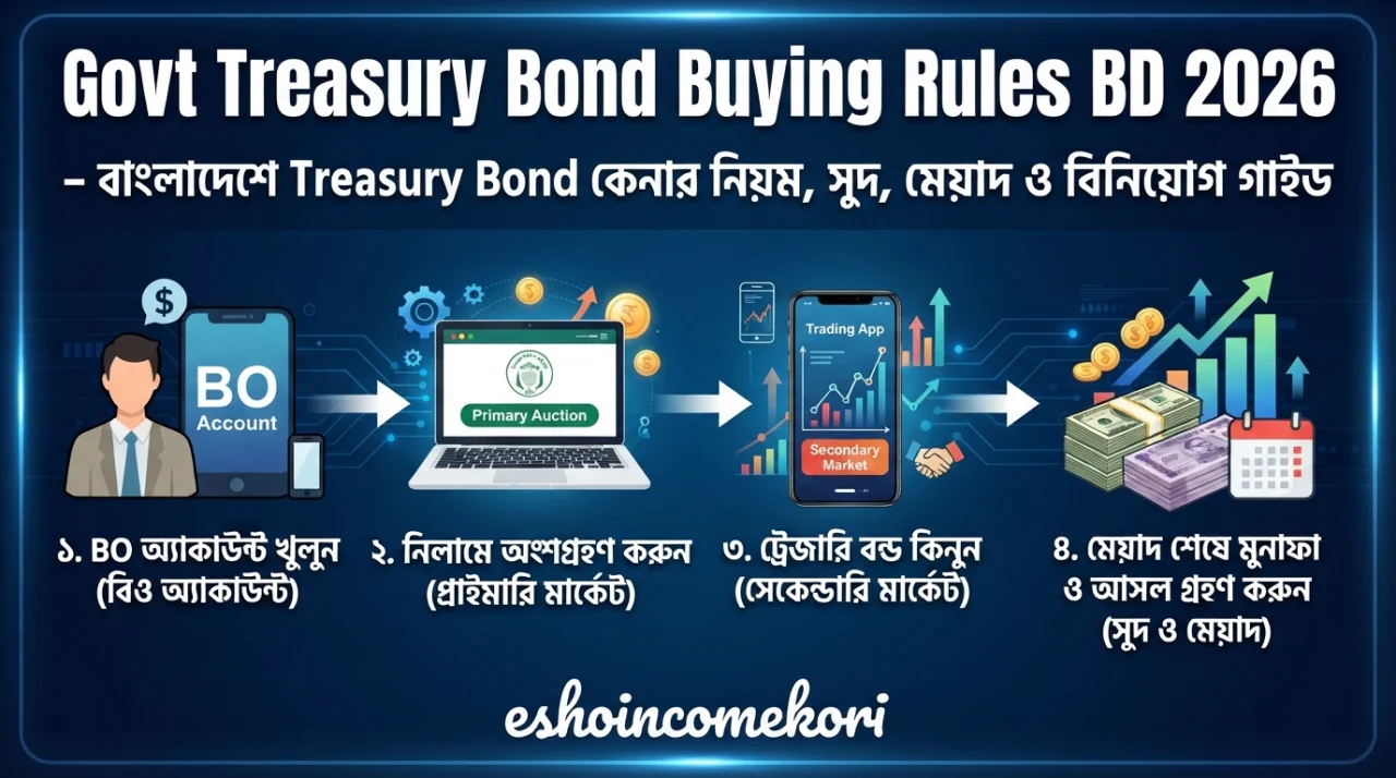 Govt Treasury Bond Buying Rules BD 2026 – বাংলাদেশে Treasury Bond কেনার নিয়ম, সুদ, মেয়াদ ও বিনিয়োগ গাইড