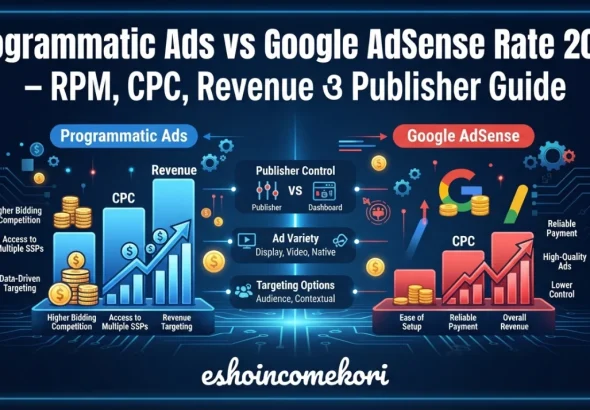 Programmatic Ads vs Google AdSense Rate 2026 – RPM, CPC, Revenue ও Publisher Guide