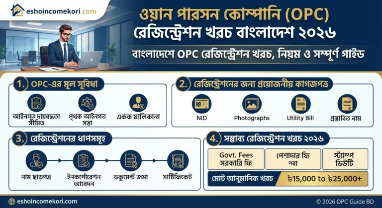One Person Company Registration Cost BD 2026 – বাংলাদেশে OPC রেজিস্ট্রেশন খরচ, নিয়ম ও সম্পূর্ণ গাইড