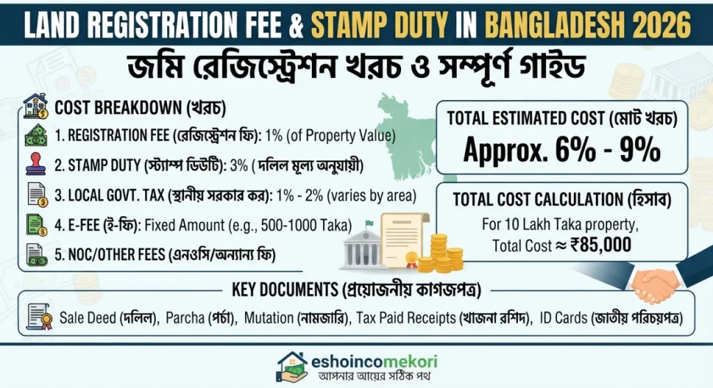 Land Registration Fee & Stamp Duty in Bangladesh 2026 – জমি রেজিস্ট্রেশন খরচ ও সম্পূর্ণ গাইড