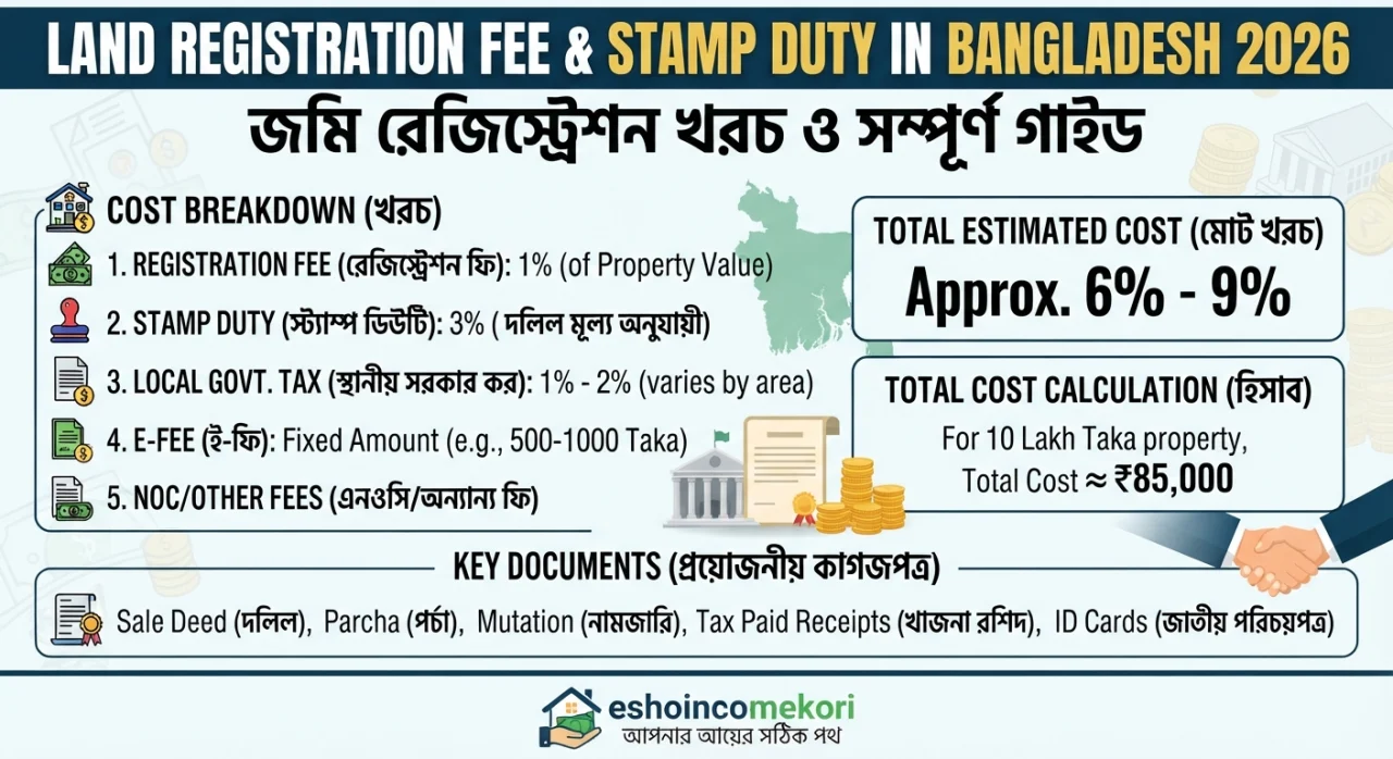 Land Registration Fee & Stamp Duty in Bangladesh 2026 – জমি রেজিস্ট্রেশন খরচ ও সম্পূর্ণ গাইড