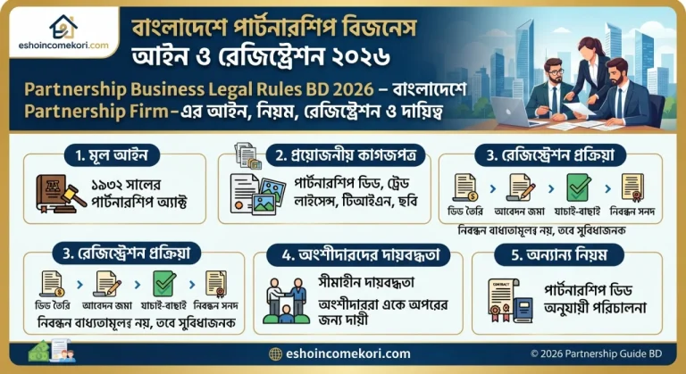 Partnership Business Legal Rules BD 2026 – বাংলাদেশে Partnership Firm-এর আইন, নিয়ম, রেজিস্ট্রেশন ও দায়িত্ব