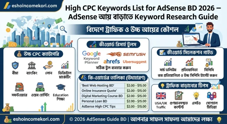 High CPC Keywords List for AdSense BD 2026 – AdSense আয় বাড়াতে Keyword Research Guide