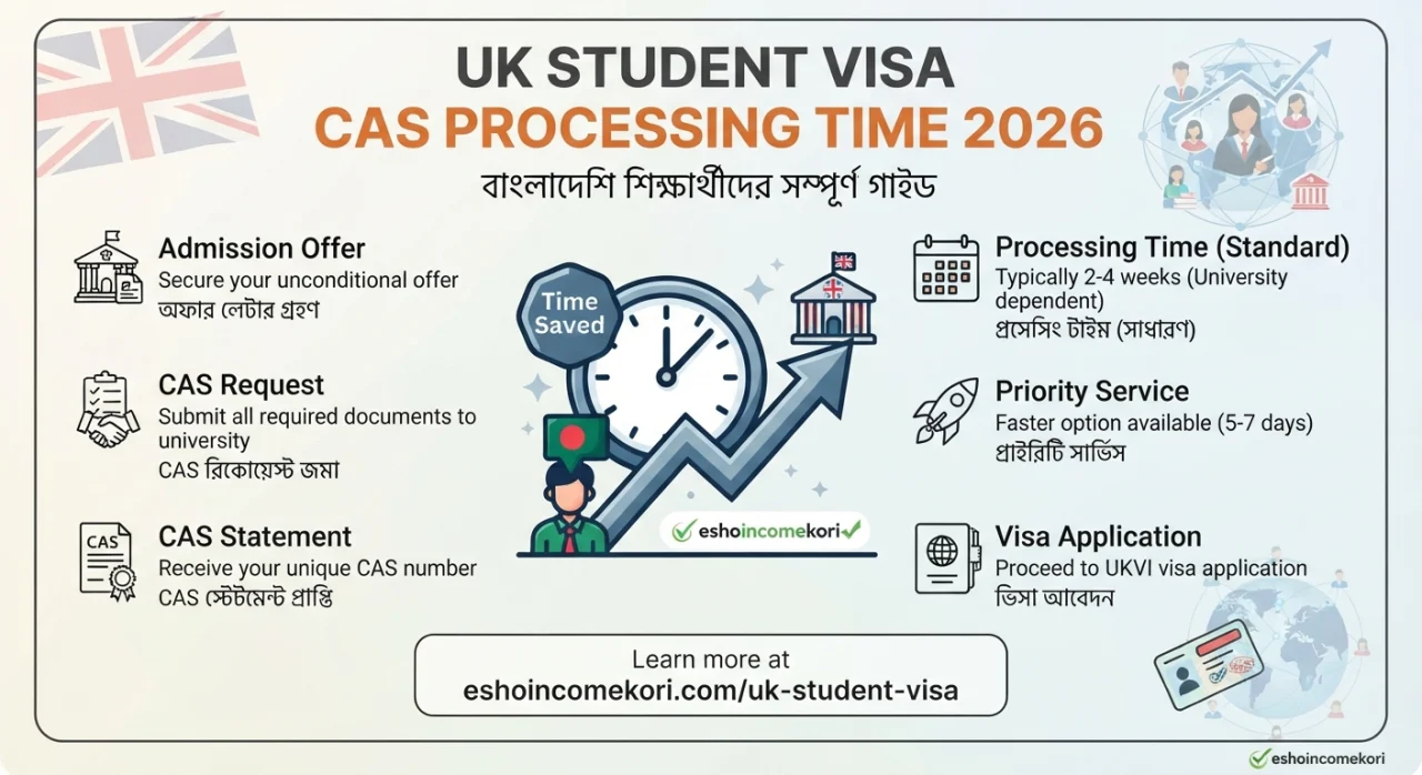 UK Student Visa CAS Processing Time 2026 – বাংলাদেশি শিক্ষার্থীদের সম্পূর্ণ গাইড