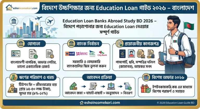 Education Loan Banks Abroad Study BD 2026 – বিদেশে পড়াশোনার জন্য Education Loan নেওয়ার গাইড