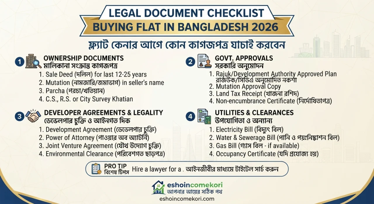 Legal Document Checklist Buying Flat in Bangladesh 2026 – ফ্ল্যাট কেনার আগে কোন কাগজপত্র যাচাই করবেন