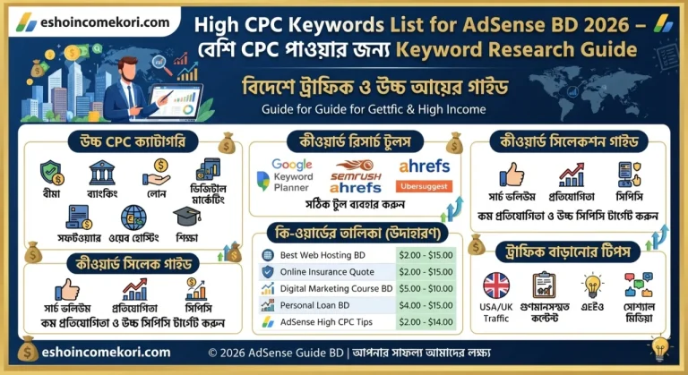 High CPC Keywords List for AdSense BD 2026 – বেশি CPC পাওয়ার জন্য Keyword Research Guide