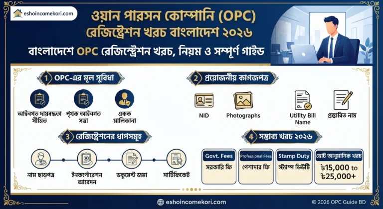 One Person Company Registration Cost BD 2026 – বাংলাদেশে OPC রেজিস্ট্রেশন খরচ, নিয়ম ও সম্পূর্ণ গাইড