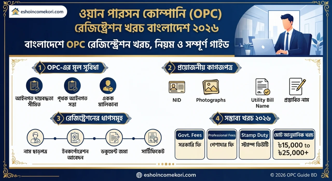One Person Company Registration Cost BD 2026 – বাংলাদেশে OPC রেজিস্ট্রেশন খরচ, নিয়ম ও সম্পূর্ণ গাইড
