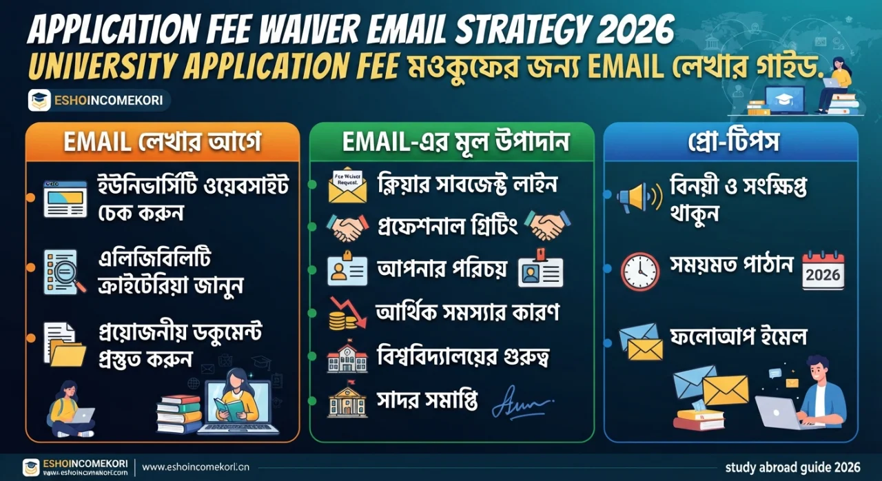 Application Fee Waiver Email Strategy 2026 – University Application Fee মওকুফের জন্য Email লেখার গাইড