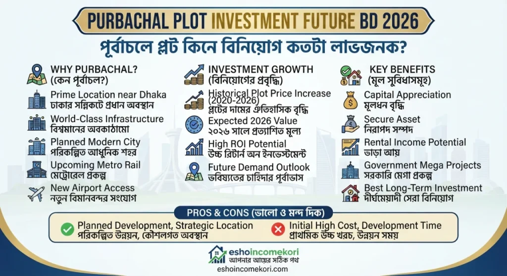 Purbachal Plot Investment Future BD 2026 – পূর্বাচলে প্লট কিনে বিনিয়োগ কতটা লাভজনক?