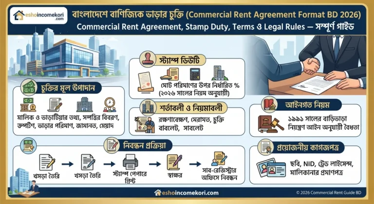 Commercial Rent Agreement Format BD 2026 – বাংলাদেশে Commercial Rent Agreement, Stamp Duty, Terms ও Legal Rules