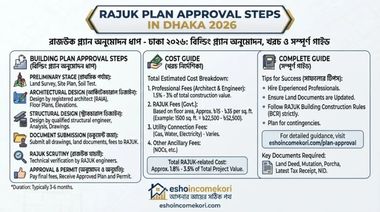 RAJUK Plan Approval Steps in Dhaka 2026 – Building Plan Approval, খরচ ও সম্পূর্ণ গাইড