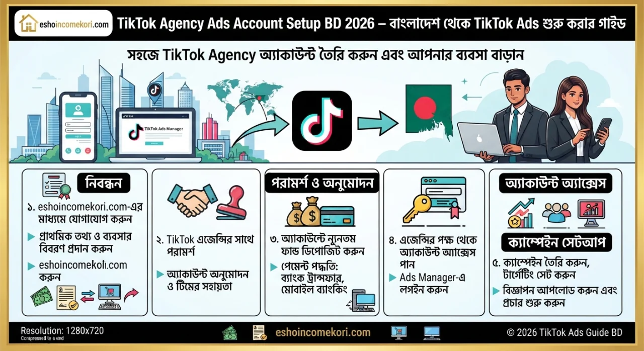 TikTok Agency Ads Account Setup in BD 2026 – বাংলাদেশ থেকে TikTok Ads শুরু করার গাইড