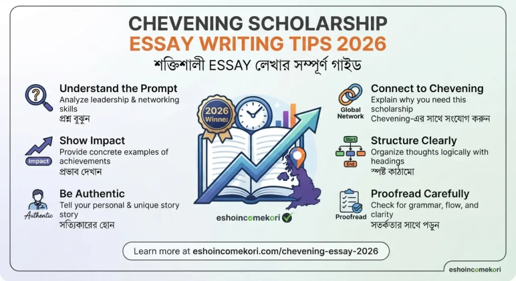 Chevening Scholarship Essay Writing Tips 2026 – শক্তিশালী Essay লেখার সম্পূর্ণ গাইড