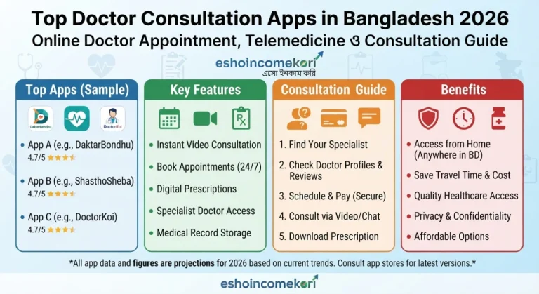 Top Doctor Consultation Apps in Bangladesh 2026 – Online Doctor Appointment, Telemedicine ও Consultation Guide