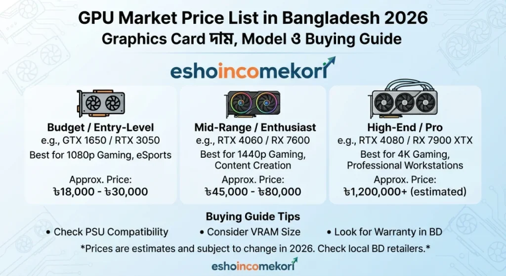 GPU Market Price List in Bangladesh 2026 – Graphics Card দাম, Model ও Buying Guide