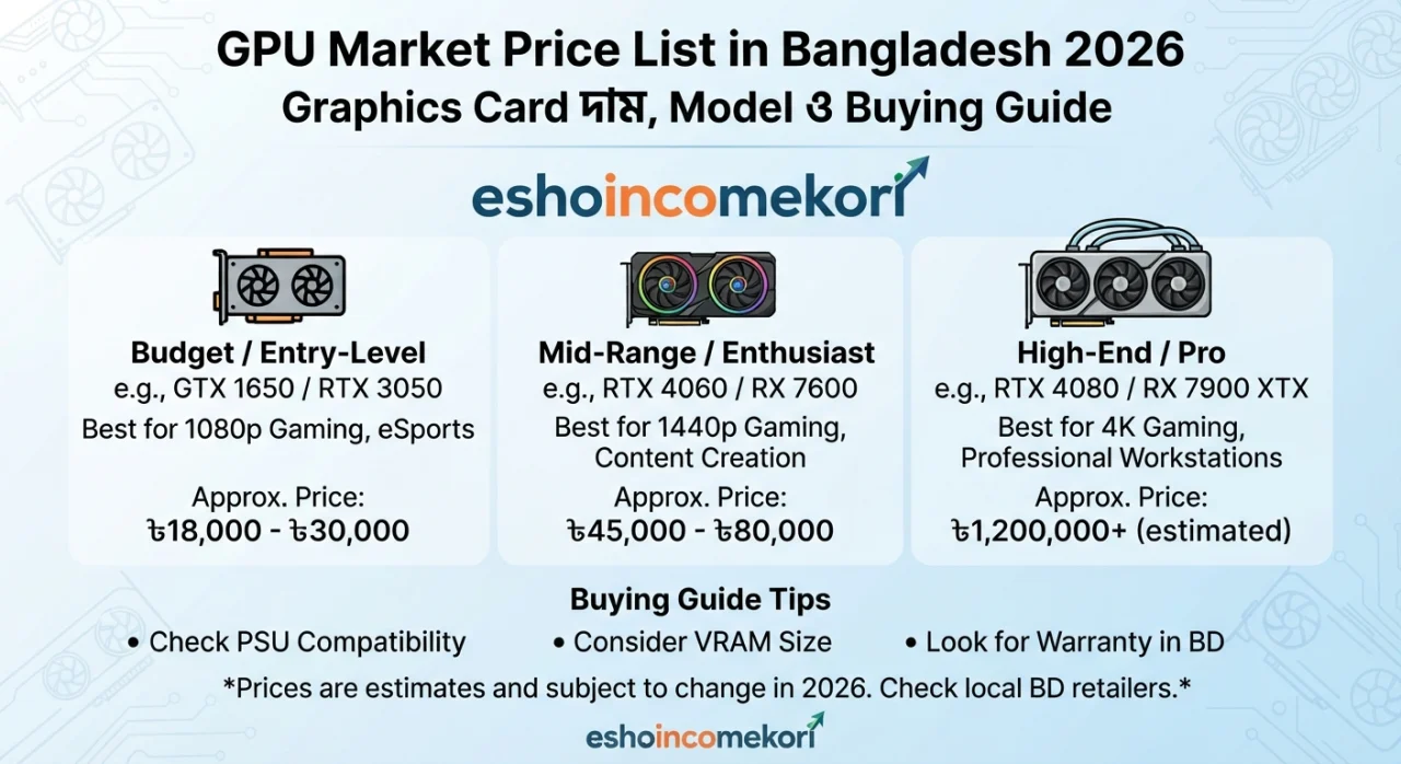 GPU Market Price List in Bangladesh 2026 – Graphics Card দাম, Model ও Buying Guide