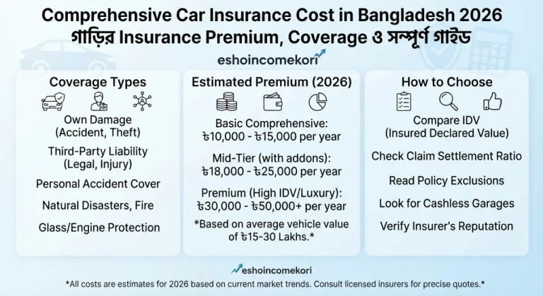 Comprehensive Car Insurance Cost in Bangladesh 2026 – গাড়ির Insurance Premium, Coverage ও সম্পূর্ণ গাইড