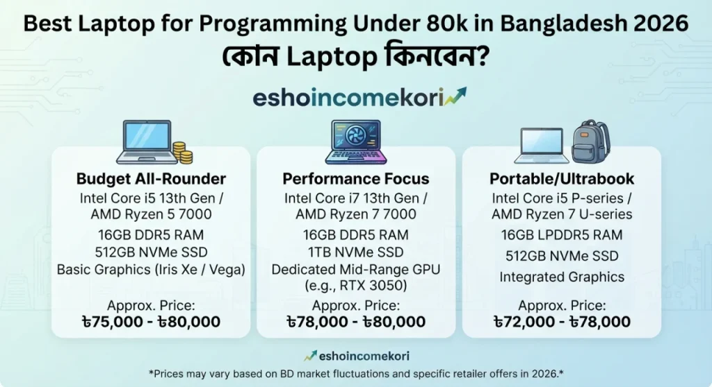 Best Laptop for Programming Under 80k in Bangladesh 2026 – কোন Laptop কিনবেন?