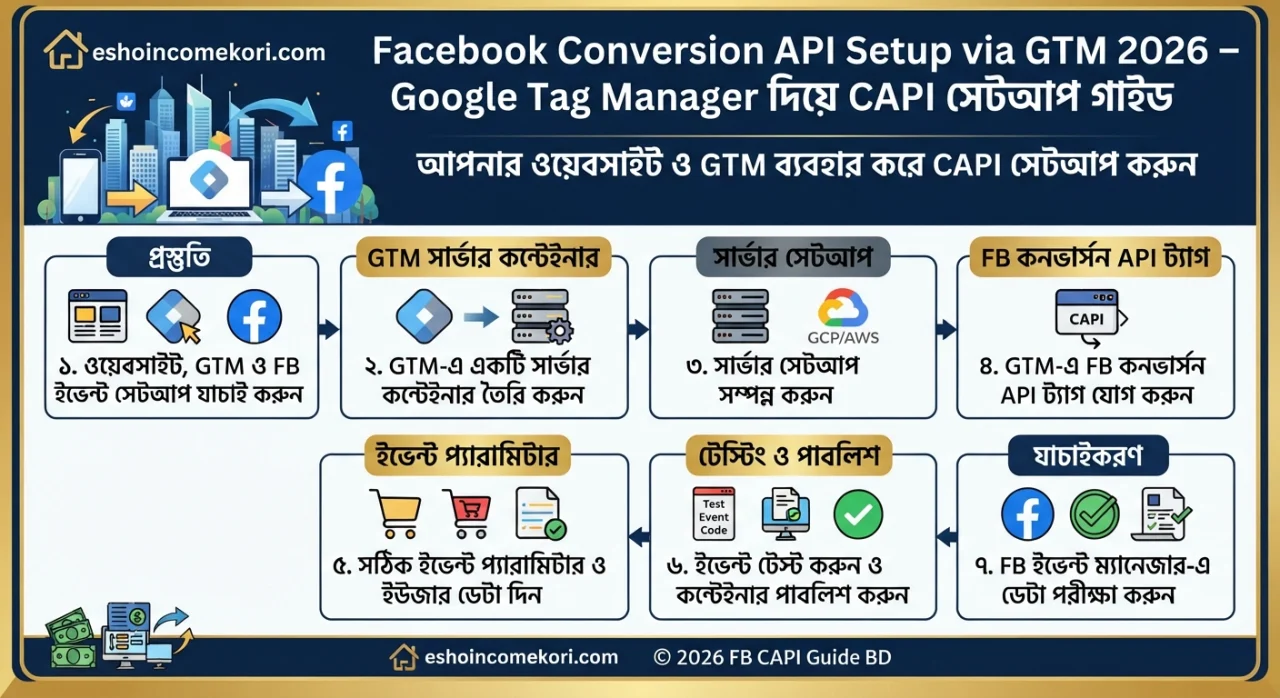 Facebook Conversion API Setup via GTM 2026 – Google Tag Manager দিয়ে CAPI সেটআপ গাইড